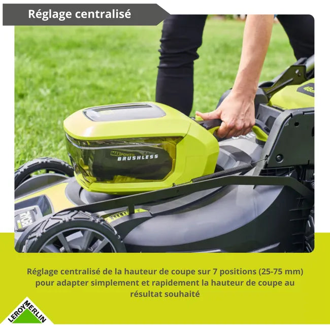 Tondeuse sur batterie brushless RYOBI Ry36lmxsp46a-150 36V, 46cm, 1 batterie 5Ah